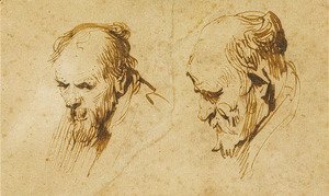 Rembrandt - Two Studies of the Head of an Old Man