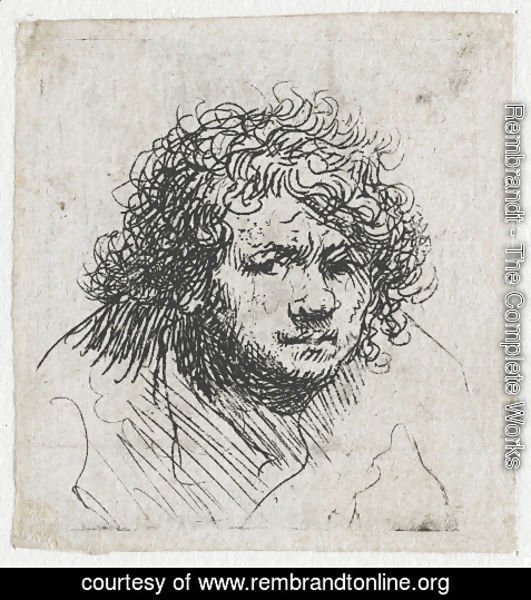 Rembrandt - Self-portrait leaning forward bust