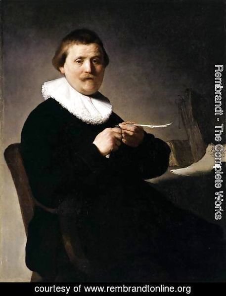 Rembrandt - Man Sharpening a Quill 1632