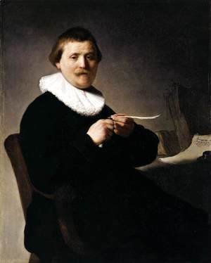 Rembrandt - Man Sharpening a Quill 1632