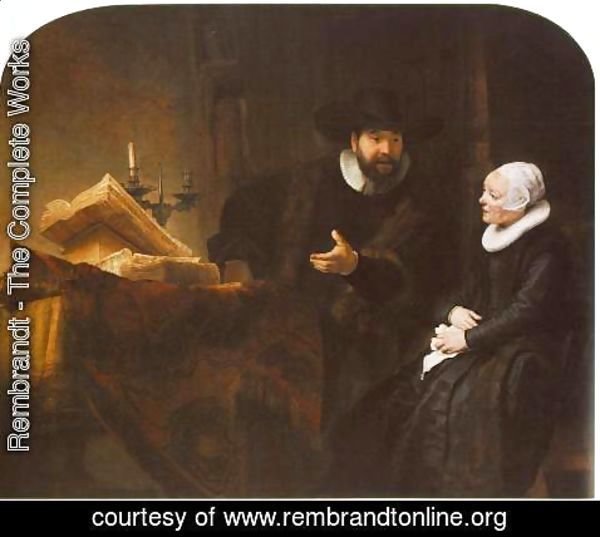 Rembrandt - The Mennonite Minister Cornelis Claesz. Anslo in Conversation with his Wife, Aaltje 1641