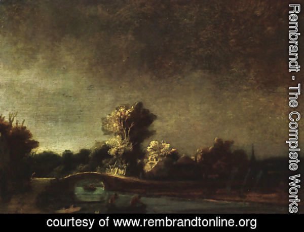 Rembrandt - Landscape with a Stone Bridge c. 1637