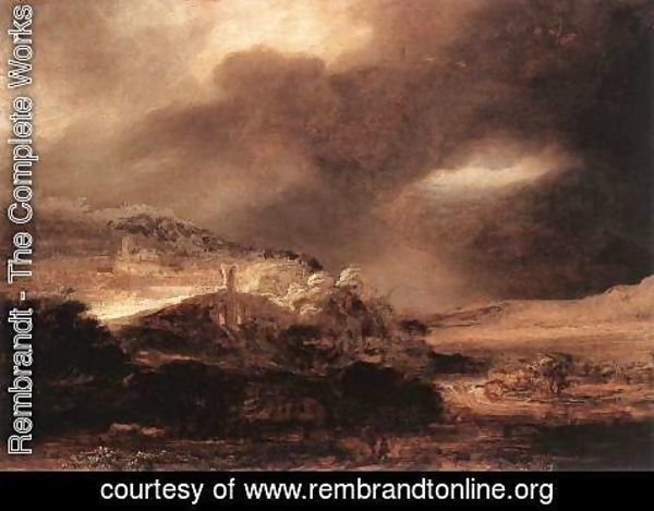 Rembrandt - Stormy Landscape c. 1638