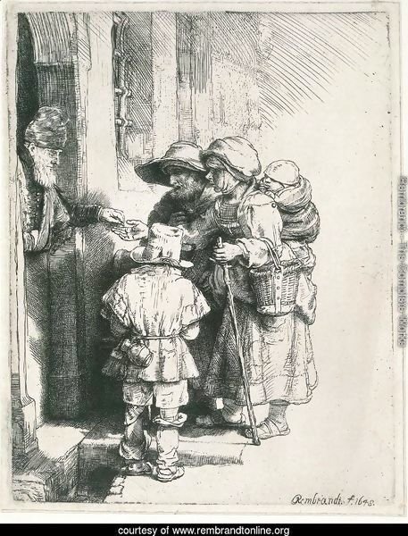 Beggars Receiving Alms at the Door of a House 1648