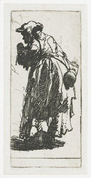 Rembrandt - Old Beggar Woman With A Gourd 1630