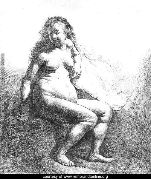 Black nude women seated Seated Female Nude 1631 By Rembrandt Oil Painting Rembrandtonline Org