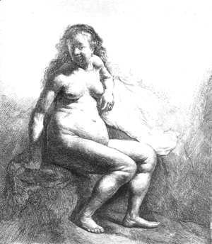 Rembrandt - Seated Female Nude 1631