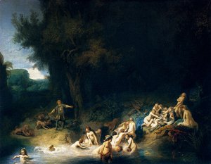 Rembrandt - Diana and her Nymphs Bathing, with Actaeon and Callisto