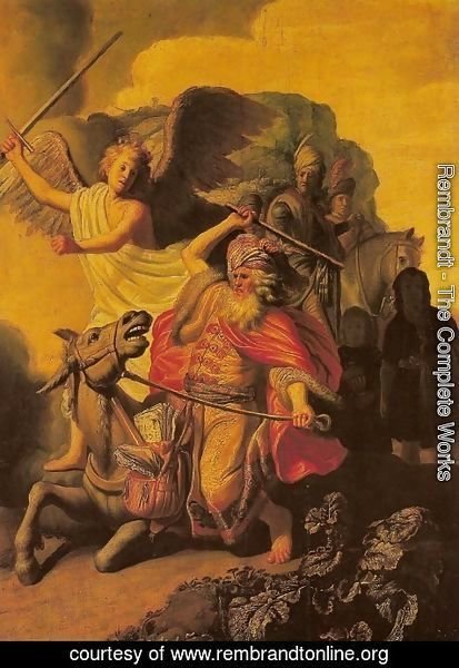 Rembrandt - Angel and the Prophet Balaam